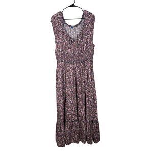 Old Navy Womens Babydoll Peasant Dress Sz XL Cottagecore Ren Faire Boho Floral